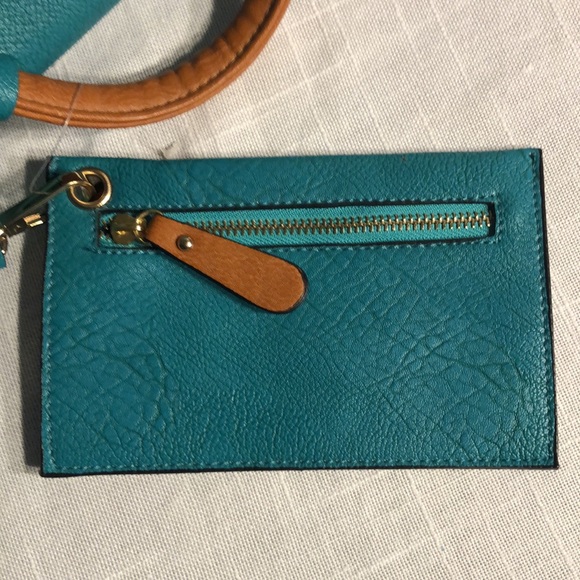 Sofia Vitali 2-in1 Leather Tote Bag Set New #P06Teal - Picture 3 of 8